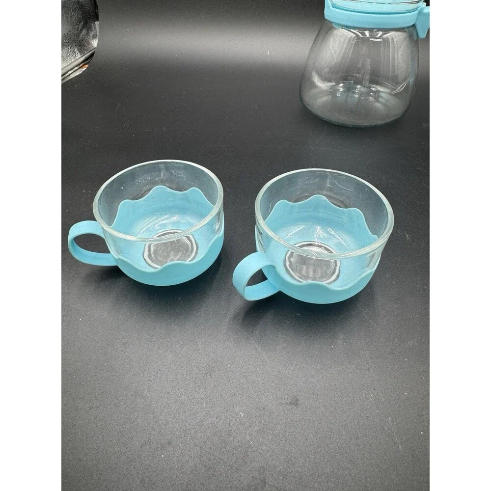 Cute Little Coffee Pot With 4 Glass Cups